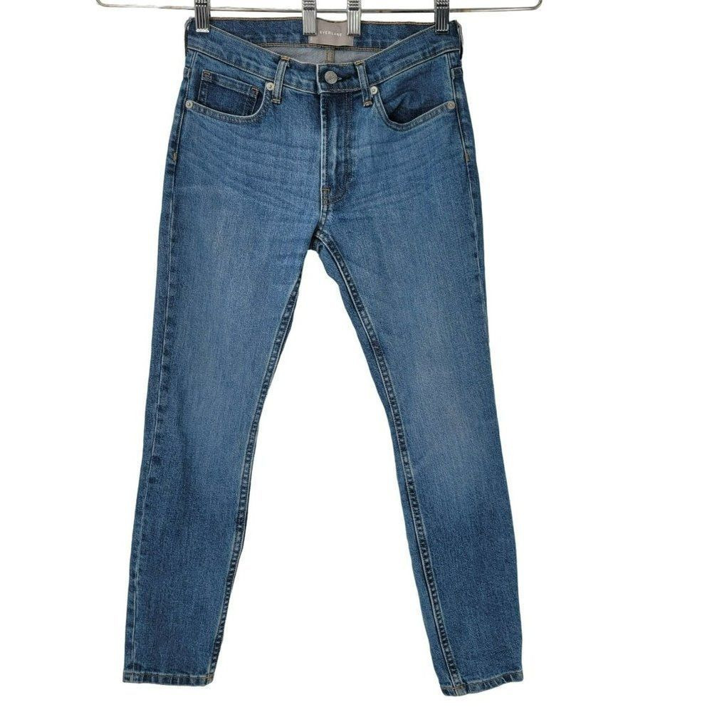 Everlane Ankle Jeans Slim Fit Mid-Rise Denim Jeans Blue 25 Mom Inseam 27 Crop